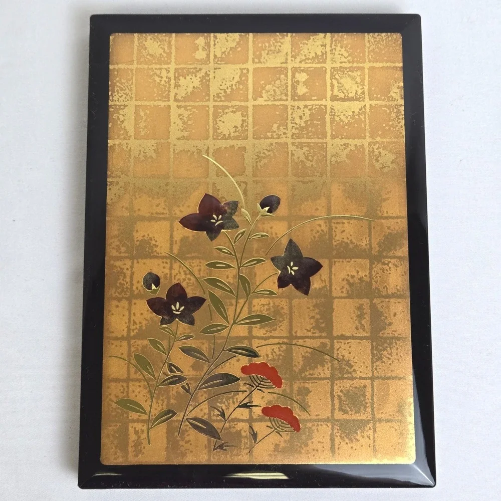 Nippon Togeichien Yamanaka Lacquerware Korin-Style Bellflower‎ Address Book Vtg
